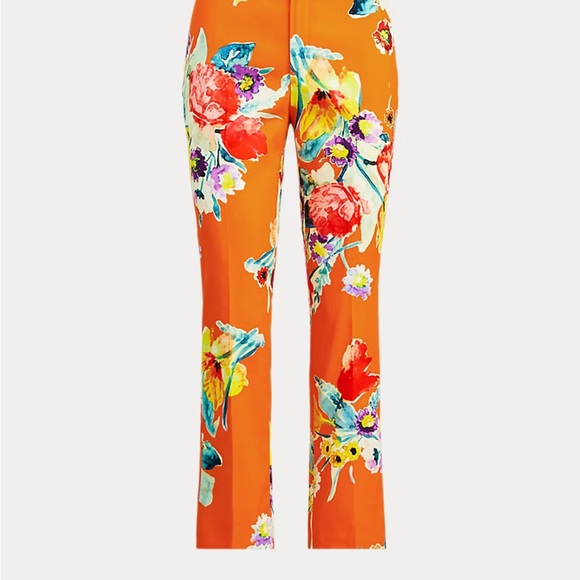 Ralph Lauren Pants - Ralph Lauren Carlina Floral Cotton Trouser purple label Botanical 16